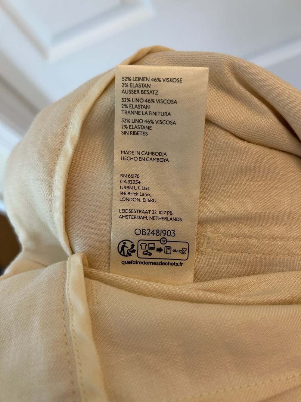 Maeve Colette Linen Stretch High-Rise Wide-Leg Pants Chalk White 14 - Picture 12 of 12